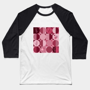 repeating geometry pattern with ornaments red color Baseball T-Shirt